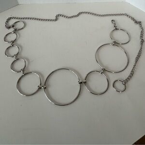 Silver Circle Link Necklace